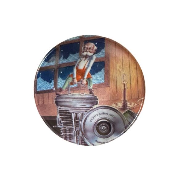 Harley‎ Davidson 1995 Ratchet the Elf Mini-Plate Holiday Christmas Ornament - Picture 1 of 6